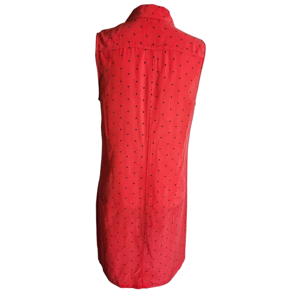 Equipment Femme Lucida Hibiscus Red 100% Silk Shirt Dress Size Medium Star Print - Picture 6 of 16